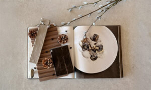 Side-by-side comparison of kitchen cabinet materials including wood, MDF, laminate and thermoplastic finishes